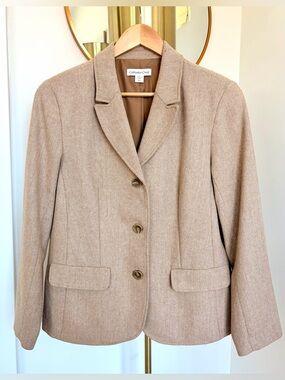 Coldwater Creek Wool Herringbone Tweed Women's Blazer NWT 12